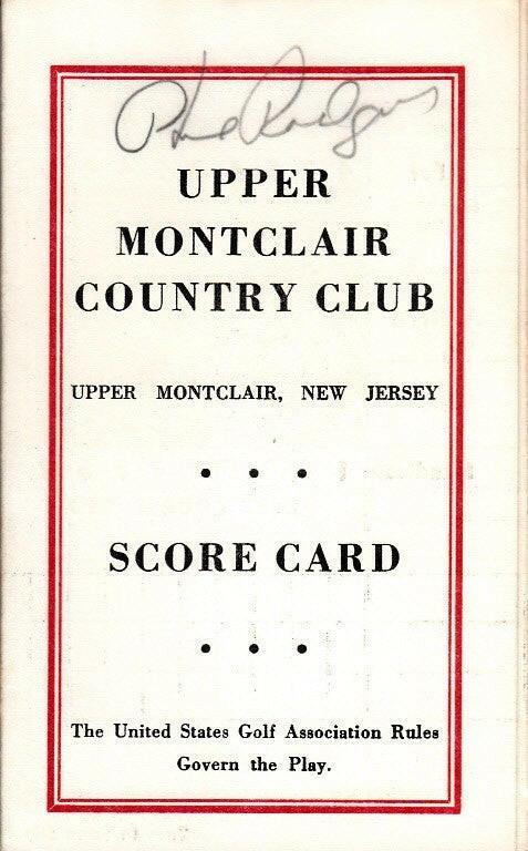 Phil Rodgers signed Upper Montclair Country Club 60s golf scorecard - AutographsForSale.com