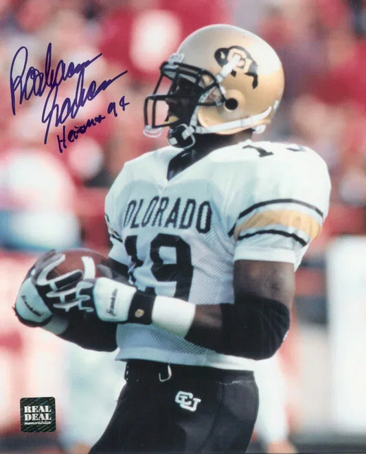 Rashaan Salaam signed Colorado Buffaloes 8x10 photo with Heisman 94 - AutographsForSale.com