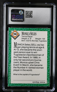 Monica Seles 1990 SI for Kids tennis RC CSG 8.5 - AutographsForSale.com