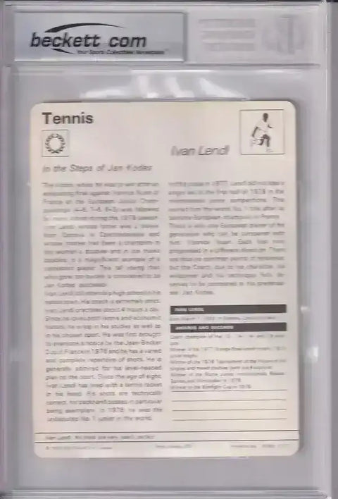 Ivan Lendl signed 1979 Sportscaster Rookie Card BAS graded 10 - AutographsForSale.com