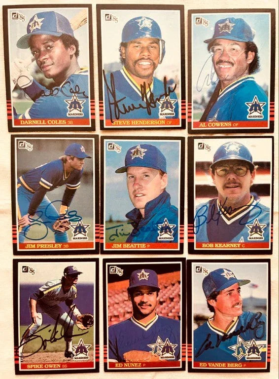 9 signed 1985 Donruss Mariners cards Jim Presley RC Darnell Coles Spike Owen - AutographsForSale.com