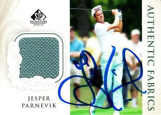 Jesper Parnevik signed 2004 SP Signature golf Authentic Fabrics tournament worn shirt card - AutographsForSale.com