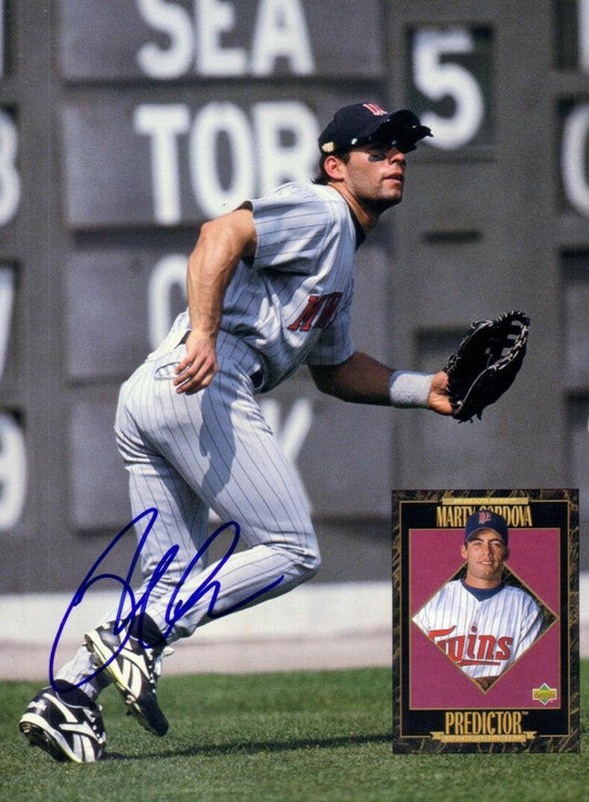 Marty Cordova autographed Minnesota Twins Beckett Baseball back cover photo - AutographsForSale.com