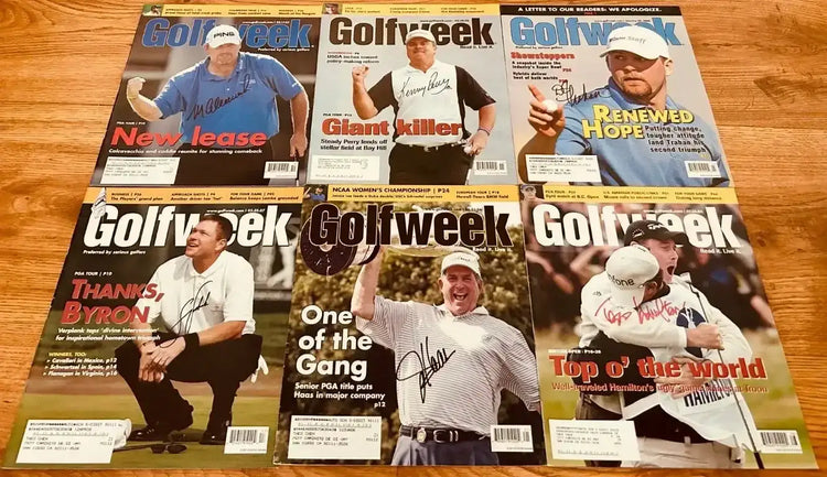 18 signed Golfweek issues Padraig Harrington Justin Leonard Geoff Ogilvy Henrik Stenson - AutographsForSale.com