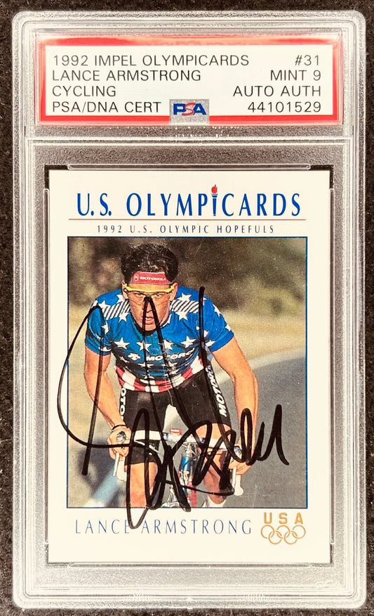 Lance Armstrong signed 1992 Impel US Olympic RC PSA/DNA PSA 9 - AutographsForSale.com