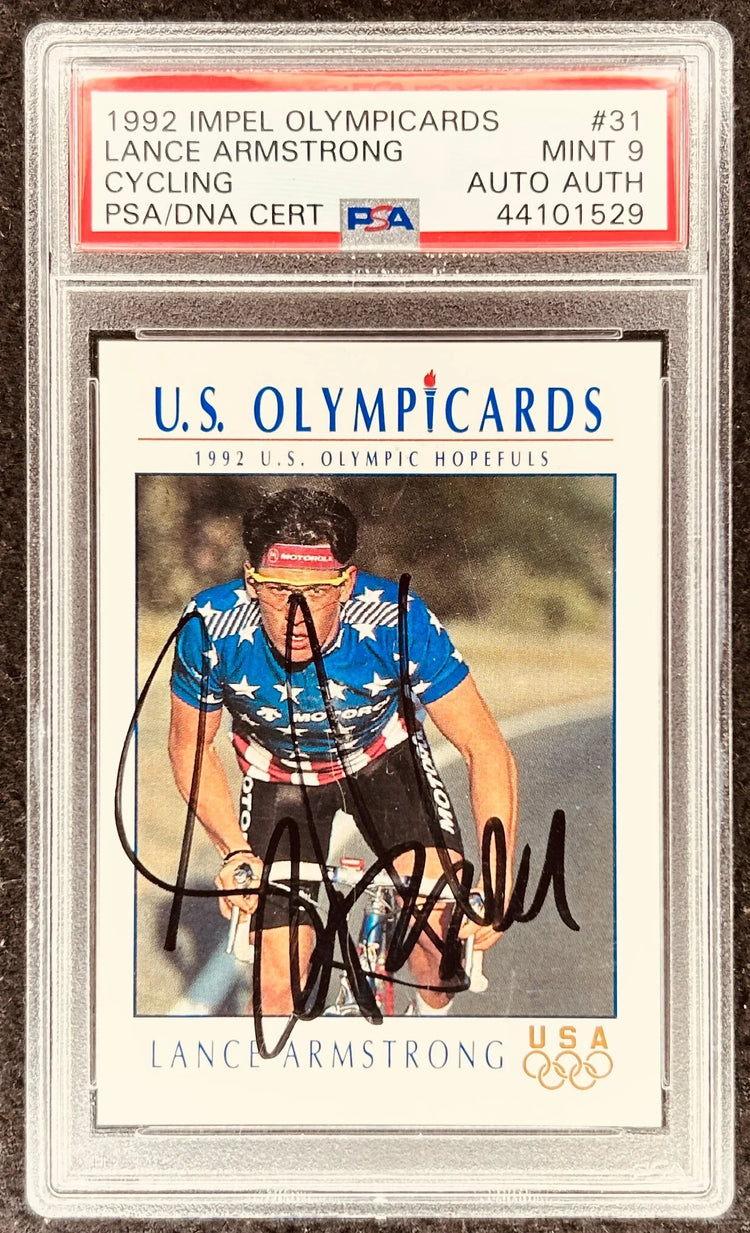 Lance Armstrong signed 1992 Impel US Olympic RC PSA/DNA PSA 9 - AutographsForSale.com