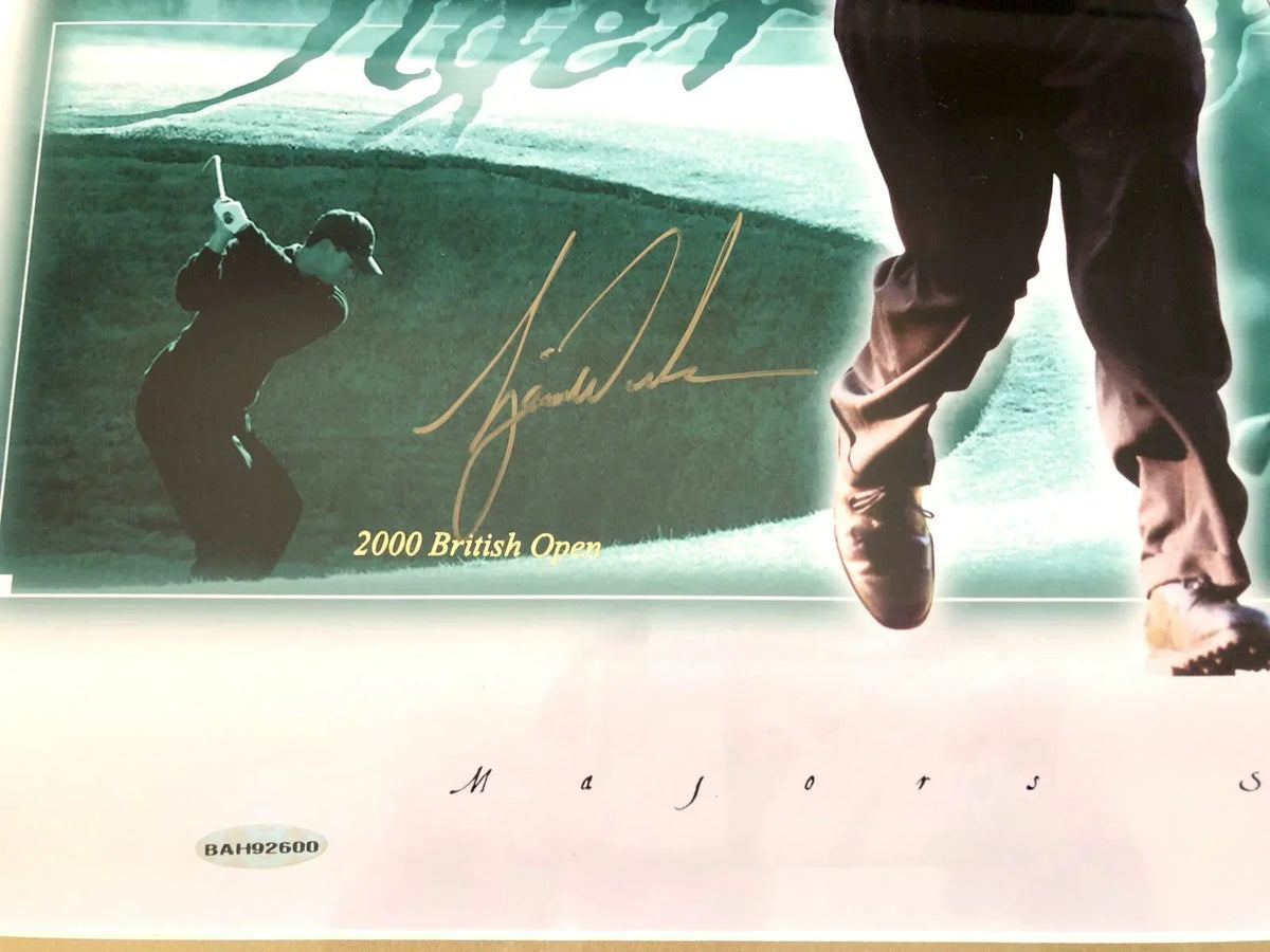 Tiger Woods signed UDA 2000 2001 Tiger Slam 16x20 golf photo framed - AutographsForSale.com
