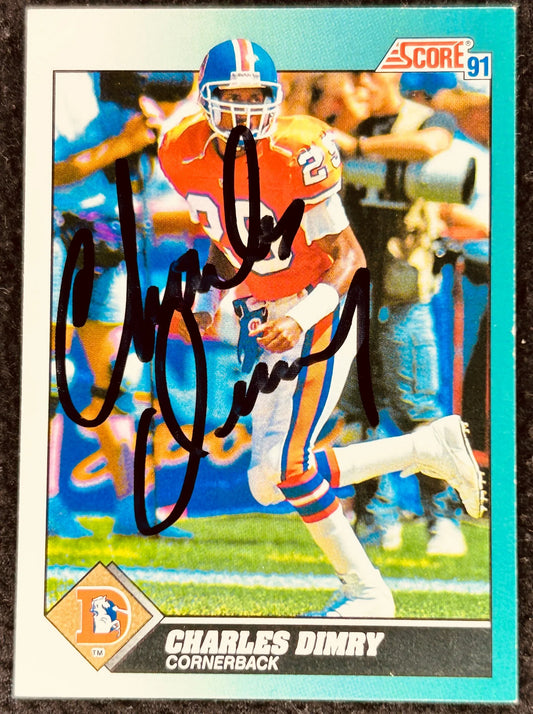 Charles Dimry autographed Denver Broncos 1991 Score card - AutographsForSale.com