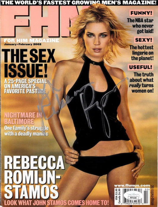 Rebecca Romijn autographed sexy 2002 FHM magazine cover JSA - AutographsForSale.com