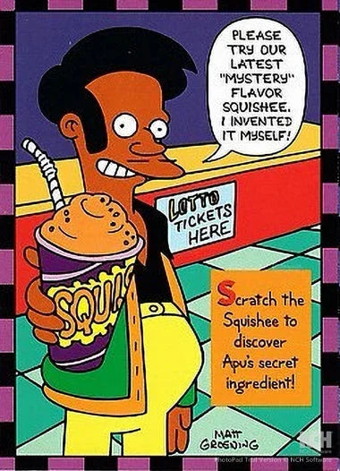 The Simpsons 1994 SkyBox Series 2 Smell-O-Rama chase insert card #8 Apu - AutographsForSale.com