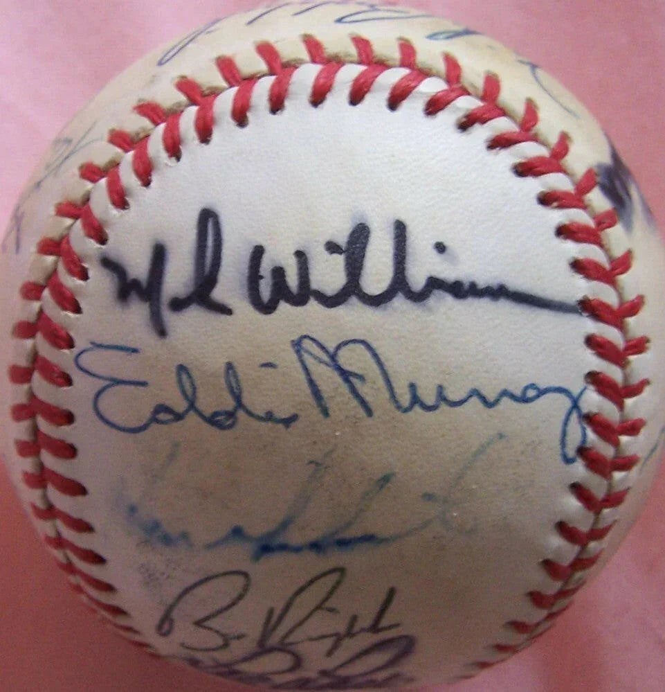 1987 Orioles team signed AL baseball Eddie Murray Cal Ripken - AutographsForSale.com