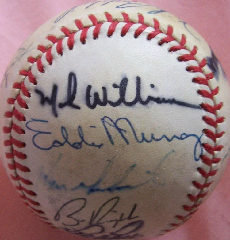 1987 Orioles team signed AL baseball Eddie Murray Cal Ripken - AutographsForSale.com