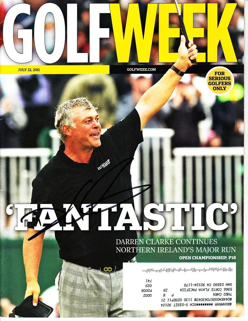 Darren Clarke autographed 2011 British Open Golfweek issue - AutographsForSale.com