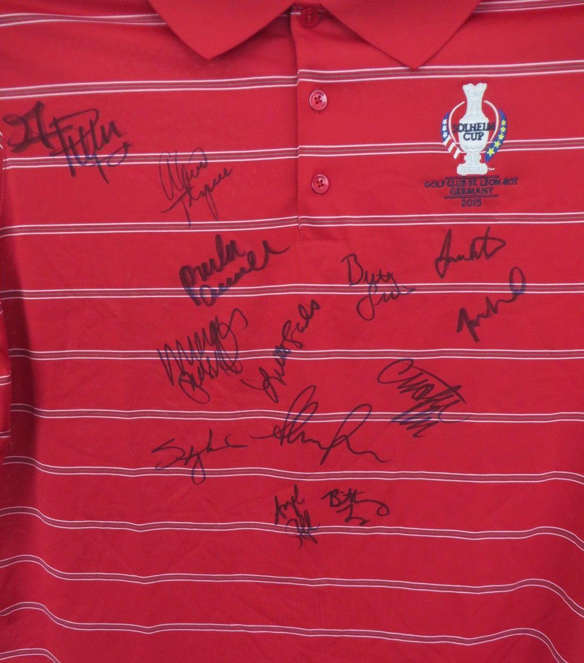 2015 US Solheim Cup team signed golf Shirt Paula Creamer Stacy Lewis Lexi Thompson Michelle Wie - AutographsForSale.com