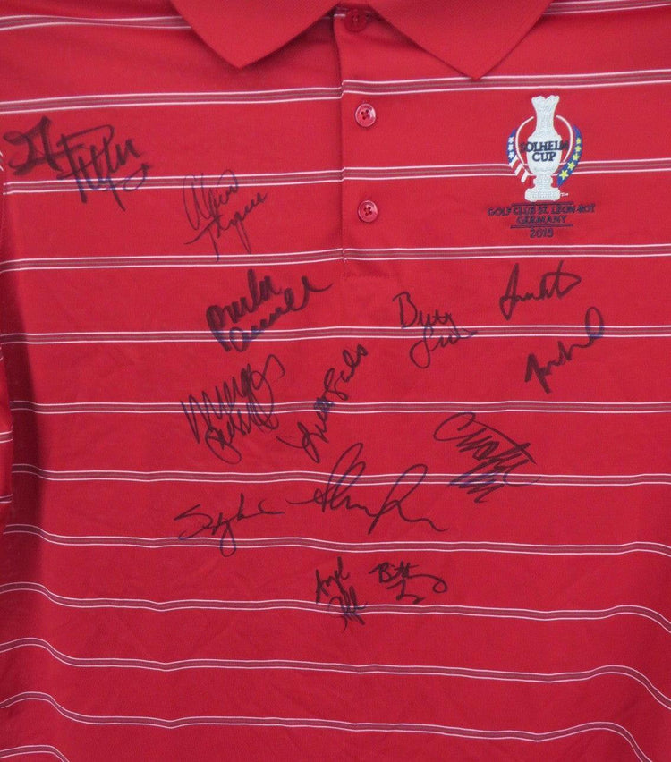 2015 US Solheim Cup team signed golf Shirt Paula Creamer Stacy Lewis Lexi Thompson Michelle Wie - AutographsForSale.com