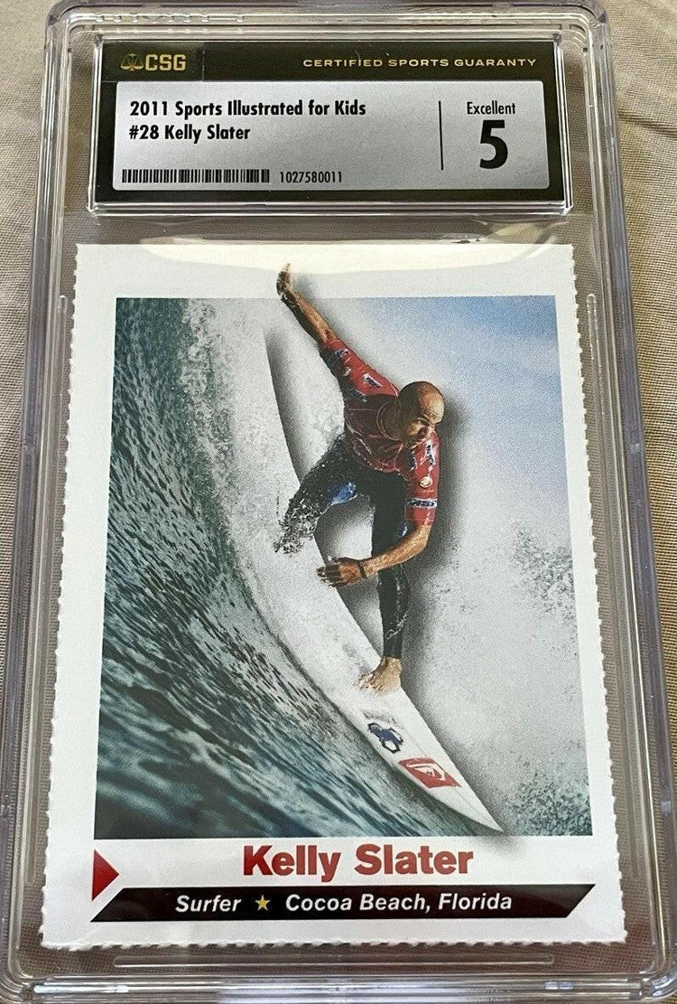 Kelly Slater 2011 Sports Illustrated For Kids Surfing card CSG Graded 5 Excellent - AutographsForSale.com