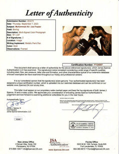 Muhammad Ali & Joe Frazier signed 16x20 poster or photo framed JSA - AutographsForSale.com