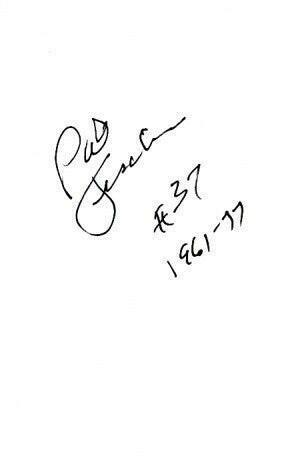 Pat Fischer signed index card with 37 1961-77 Redskins - AutographsForSale.com