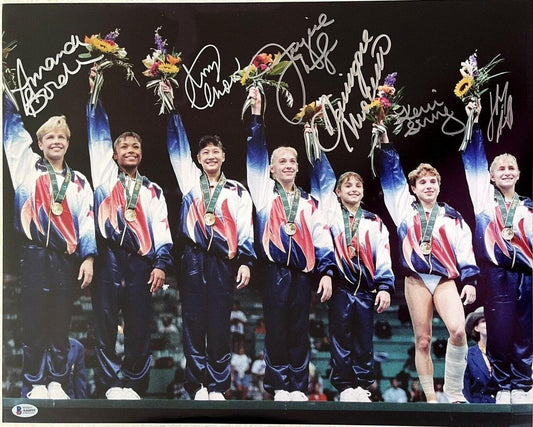 1996 US Olympic Gymnastics Magnificent 7 team signed 16x20 poster or photo BAS - AutographsForSale.com