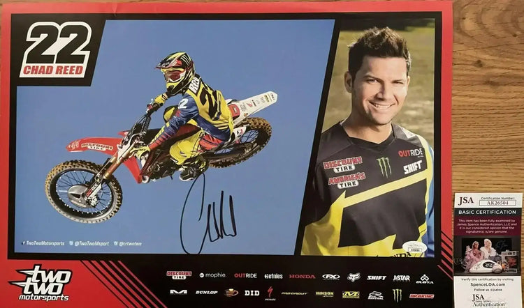 Chad Reed signed Shift Two Two motocross poster JSA - AutographsForSale.com