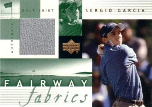 Sergio Garcia 2002 Upper Deck golf Fairway Fabrics tournament worn shirt card - AutographsForSale.com