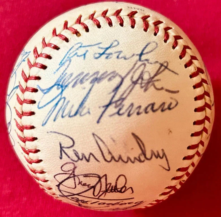 1979 NY Yankees team signed baseball Billy Martin Catfish Hunter Yogi Berra - AutographsForSale.com