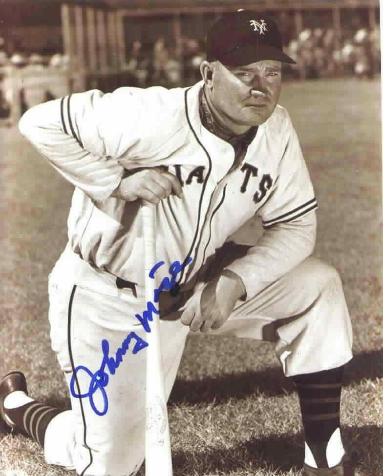 Johnny Mize autographed New York Giants 8x10 photo - AutographsForSale.com