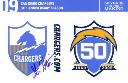 Stan Humphries signed 2009 SD Chargers 50th Anniversary sticker Sheet - AutographsForSale.com