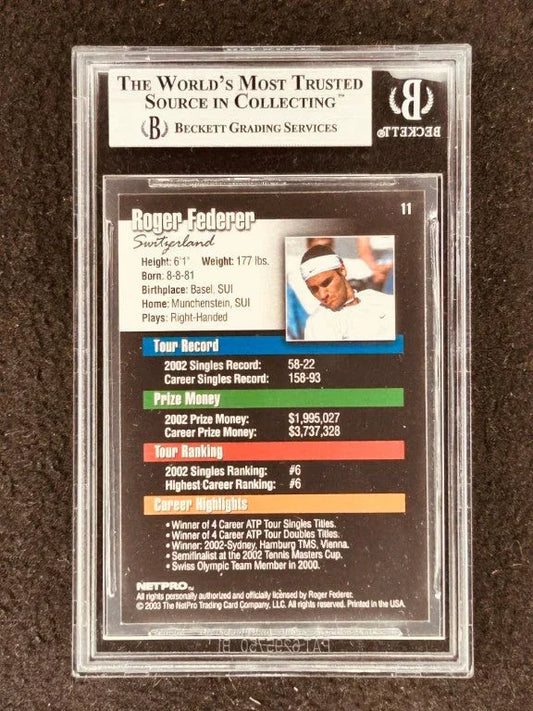 Roger Federer 2003 NetPro tennis Rookie Card #11 BGS Graded 8.5 - AutographsForSale.com