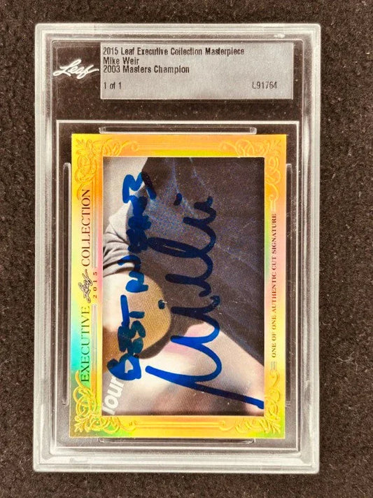 Mike Weir 2015 Leaf Masterpiece Cut Signature certified autograph card 1/1 JSA Masters - AutographsForSale.com