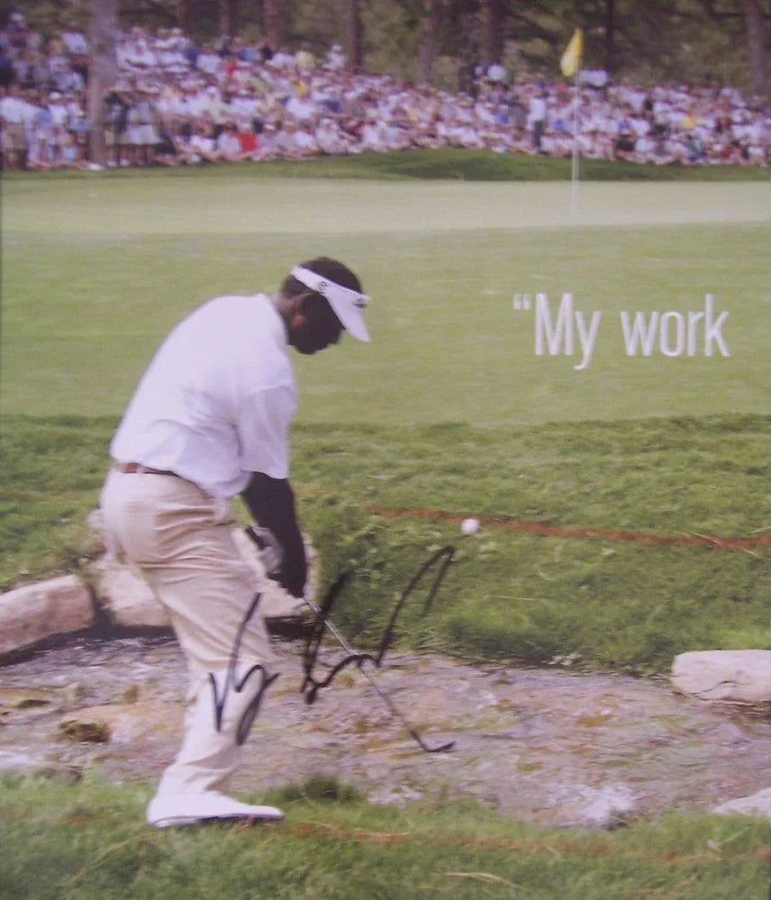 Vijay Singh autographed 10x12 golf book photo - AutographsForSale.com