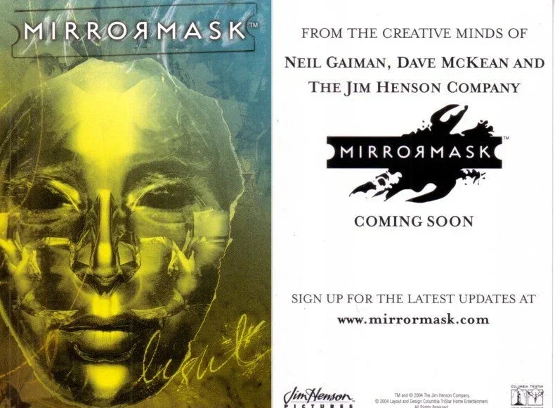 MirrorMask movie 2004 SDCC 4x6 promo card (Neil Gaiman) - AutographsForSale.com