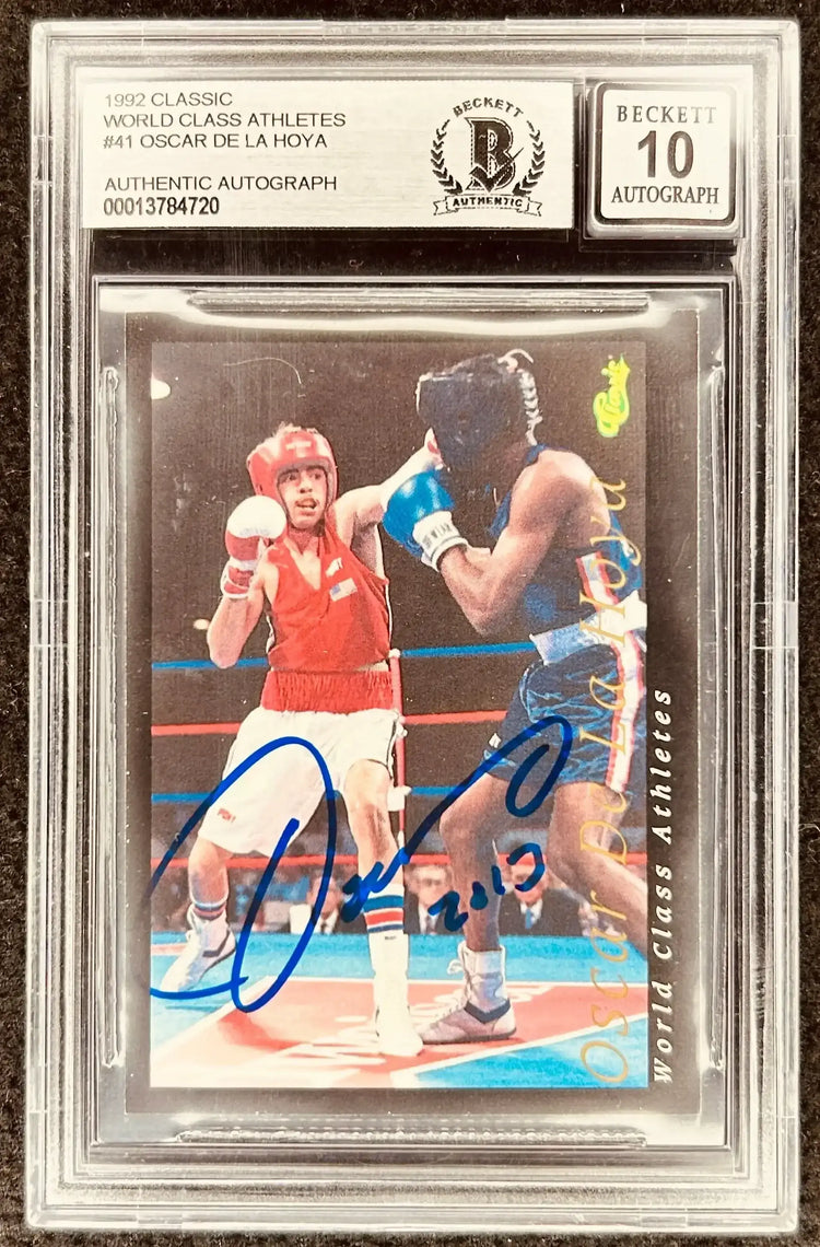Oscar De La Hoya signed 1992 Classic RC BAS certified grade 10 - AutographsForSale.com