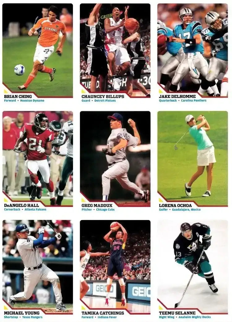 Tamika Catchings Greg Maddux Lorena Ochoa 2006 SI for Kids card sheet - AutographsForSale.com