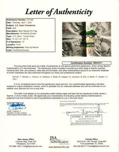 2008 US Open golf flag signed by 18 winners Tiger Woods Dustin Johnson Lee Trevino JSA - AutographsForSale.com