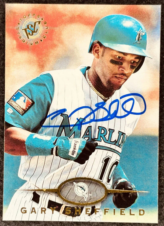 Gary Sheffield signed Florida Marlins 1995 Stadium Club card - AutographsForSale.com