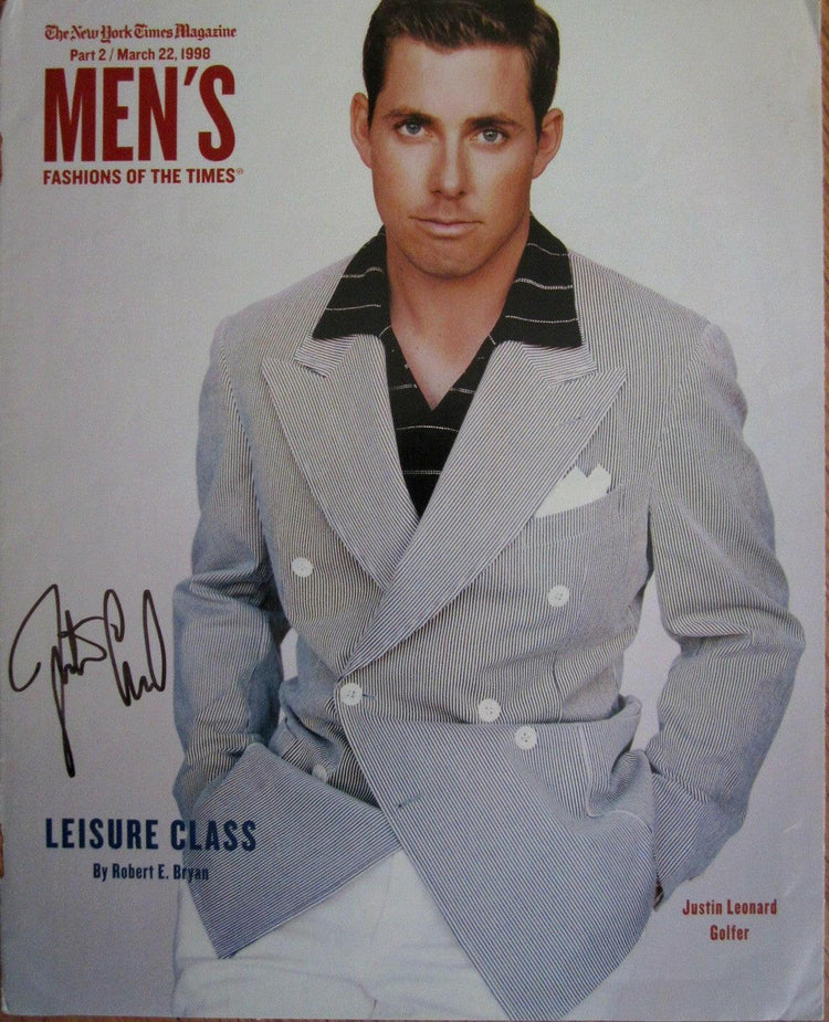 Justin Leonard signed 1998 NY Times magazine fashion cover - AutographsForSale.com