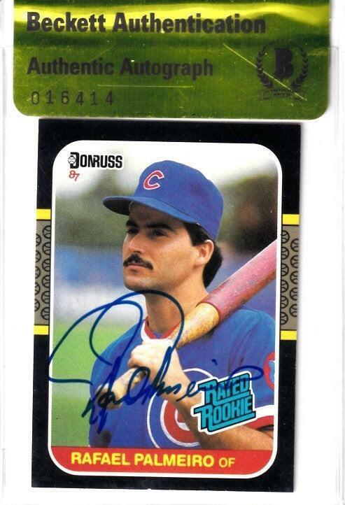 Rafael Palmeiro signed Chicago Cubs 1987 Donruss RC BAS - AutographsForSale.com