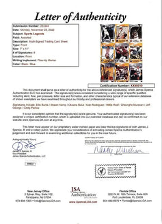 Signed 1996 SI for Kids card sheet Oksana Baiul Shawn Kemp Ivan Rodriguez JSA - AutographsForSale.com