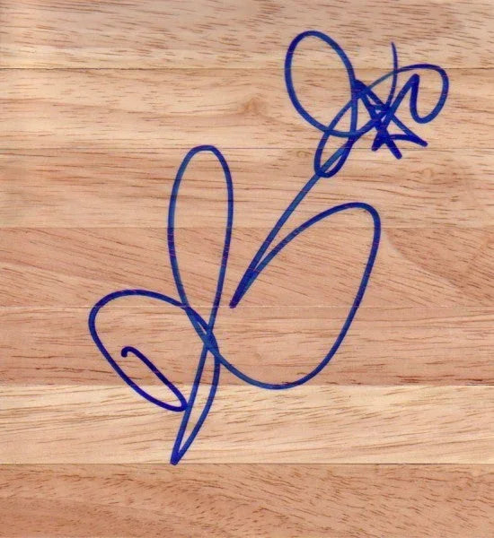 Drew Gooden signed basketball wood floor Kansas Jayhawks - AutographsForSale.com