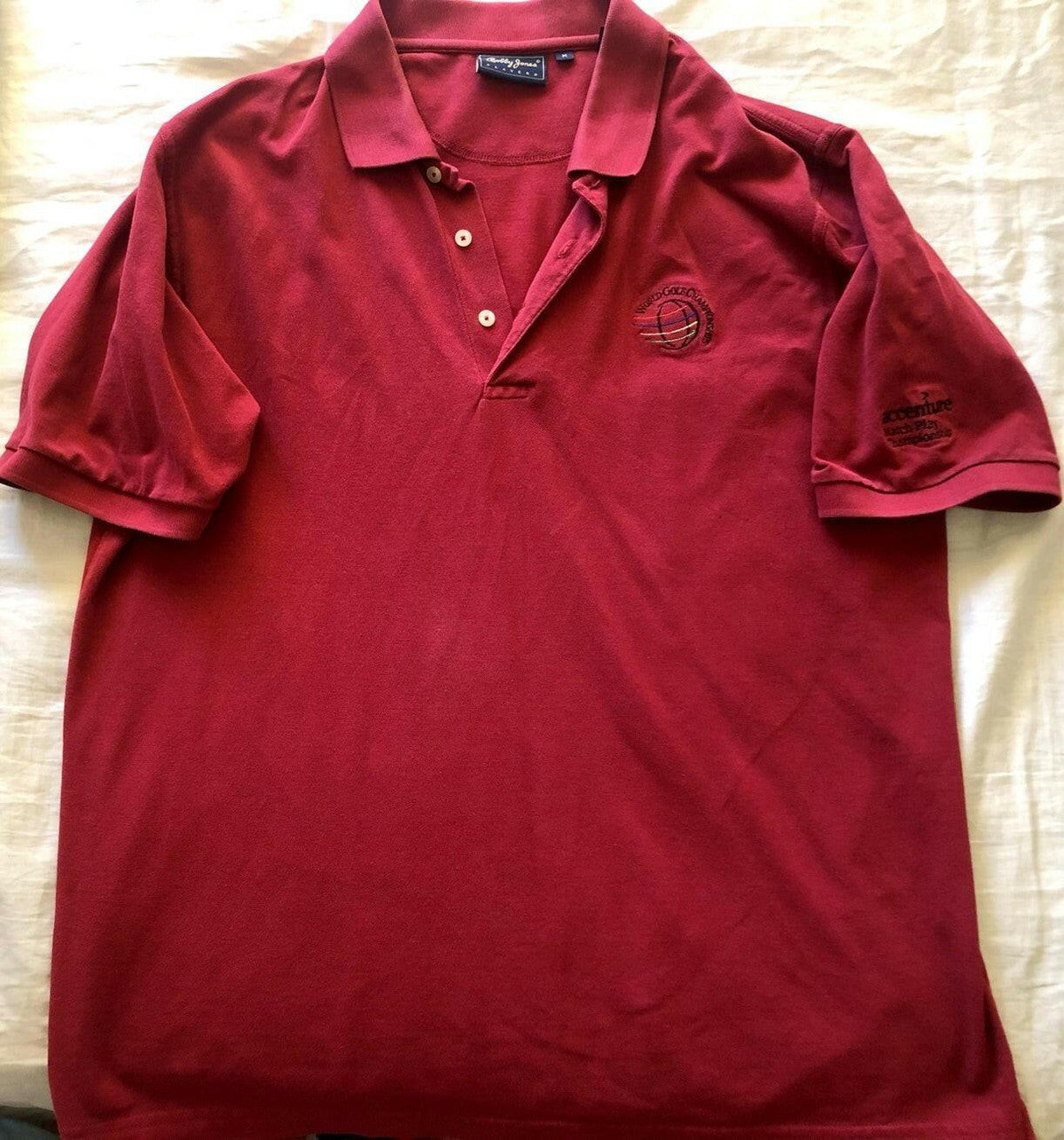 World golf Championships Accenture Match Play Championship red golf shirt - AutographsForSale.com