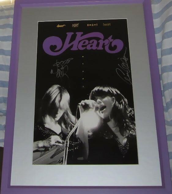 Ann Wilson Nancy Wilson signed Heart 11x17 poster framed JSA - AutographsForSale.com