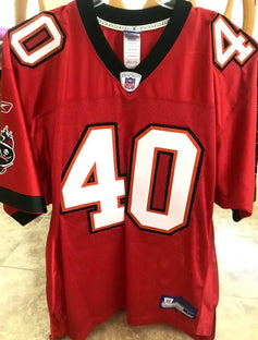 Mike Alstott Buccaneers Reebok red stitched jersey - AutographsForSale.com