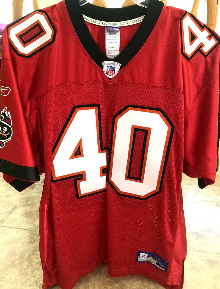 Mike Alstott Tampa Bay Buccaneers Reebok red jersey NEW - AutographsForSale.com