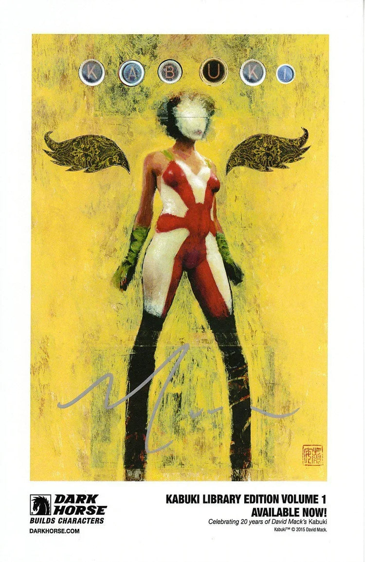 David Mack signed Kabuki Library 2015 SDCC art promo card - AutographsForSale.com