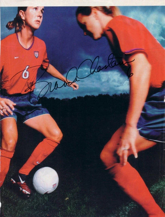 Brandi Chastain signed US Soccer full page magazine photo 1999 USWNT - AutographsForSale.com