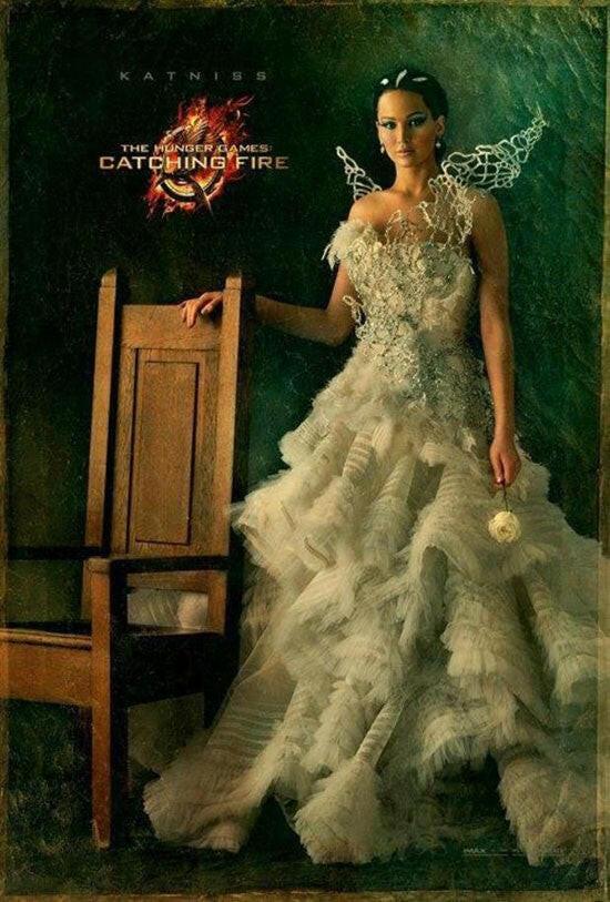 Hunger Games Catching Fire Katniss mini 2013 movie poster Jennifer Lawrence minor flaws - AutographsForSale.com