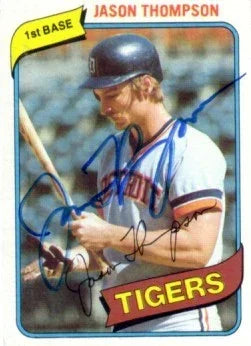 Jason Thompson autographed Detroit Tigers 1980 Topps card - AutographsForSale.com