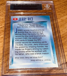 Jerry Rice autographed San Francisco 49ers 1995 Sports Illustrated for Kids card BAS slabbed - AutographsForSale.com