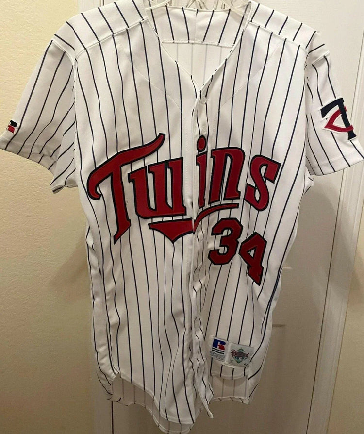 Kirby puckett Minnesota Twins Early 1990s Authentic Russell Athletic stitched game model white jersey - AutographsForSale.com
